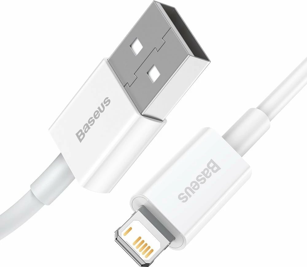 Kabllo Baseus Superior CALYS-A02, USB në Lightning, 1m, 2.4A, Bardhë