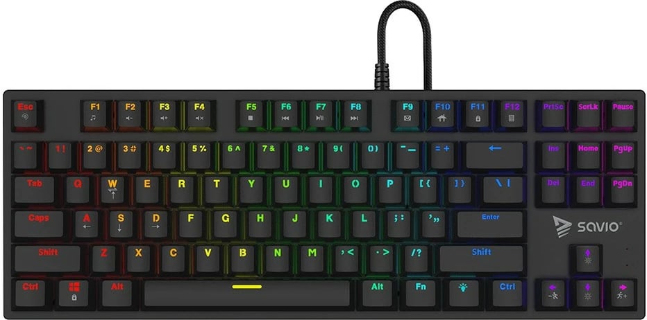 Tastierë mekanike Savio Tempest X2, Outemu Red, RGB, me kabllo, e zezë