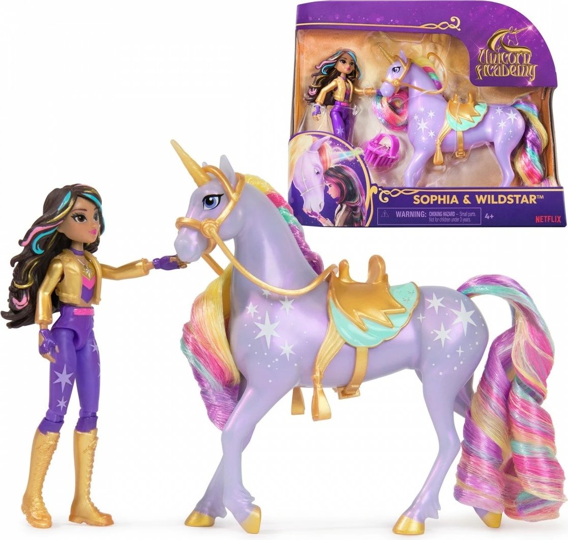 Set figurina Unicorn Academy Spin Master 6071175, Ava dhe Leaf, 11 cm + 13 cm, për vajza
