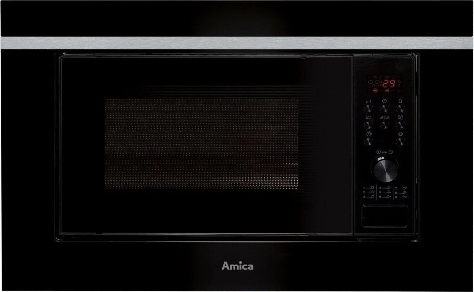Mikrovalë e integrume Amica AMGB20E2GB F-TYPE, 20L, Grill, e zezë
