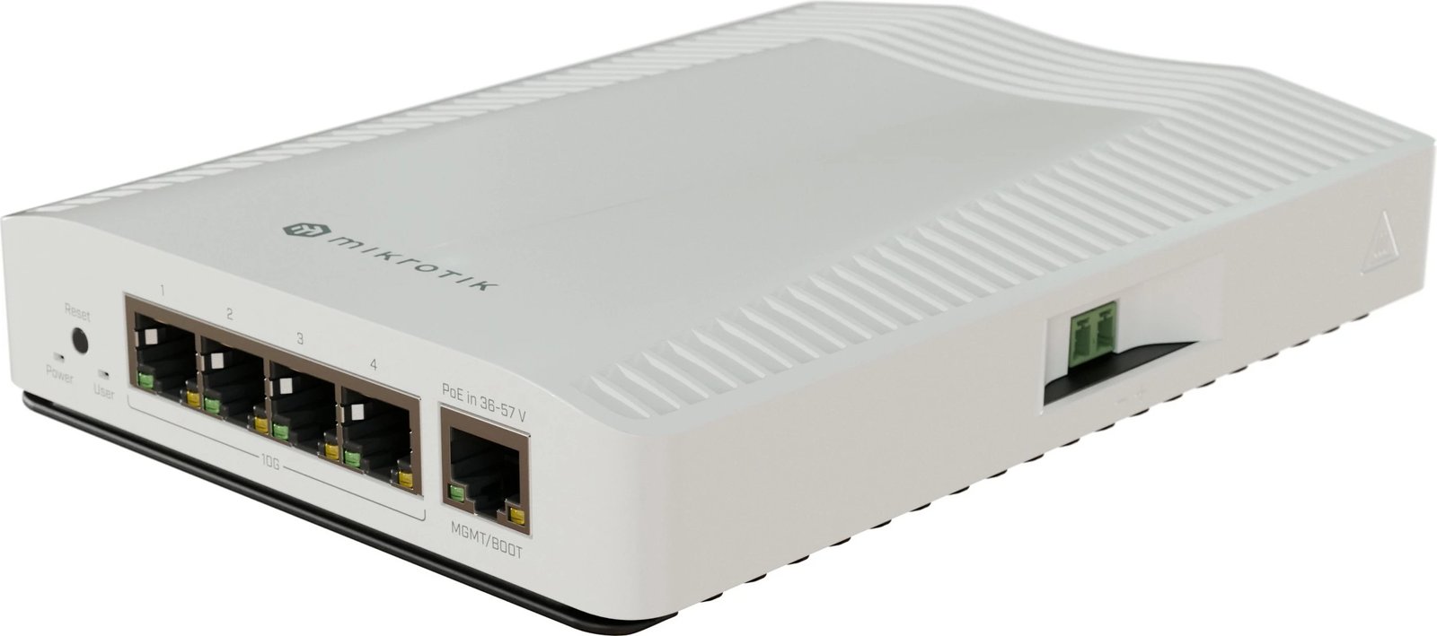 Switch MikroTik CRS304-4XG-IN, 10G Ethernet, PoE, Bardhë