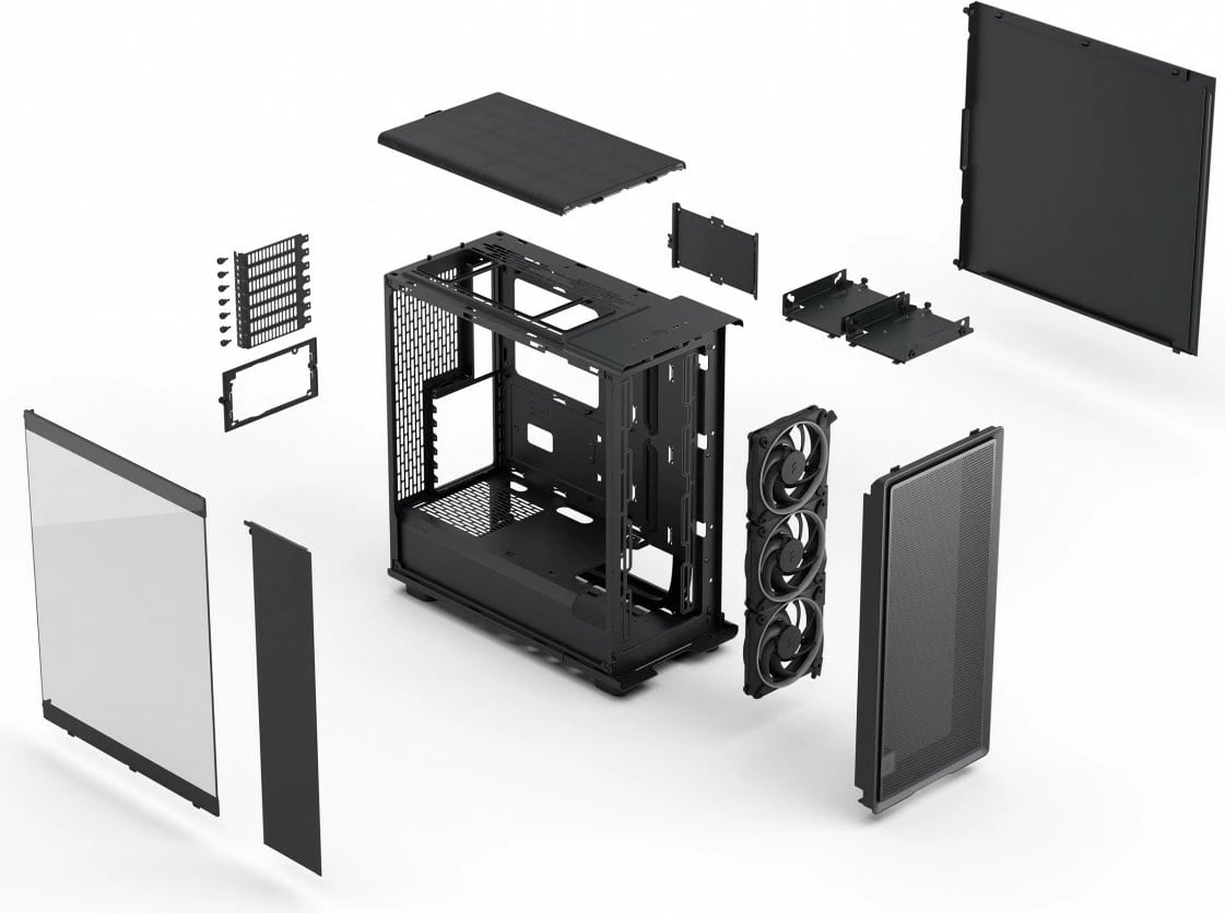 Kasë Fractal Design Epoch Black TG RGB Light Tint, Midi Tower, ATX, RGB, E zezë