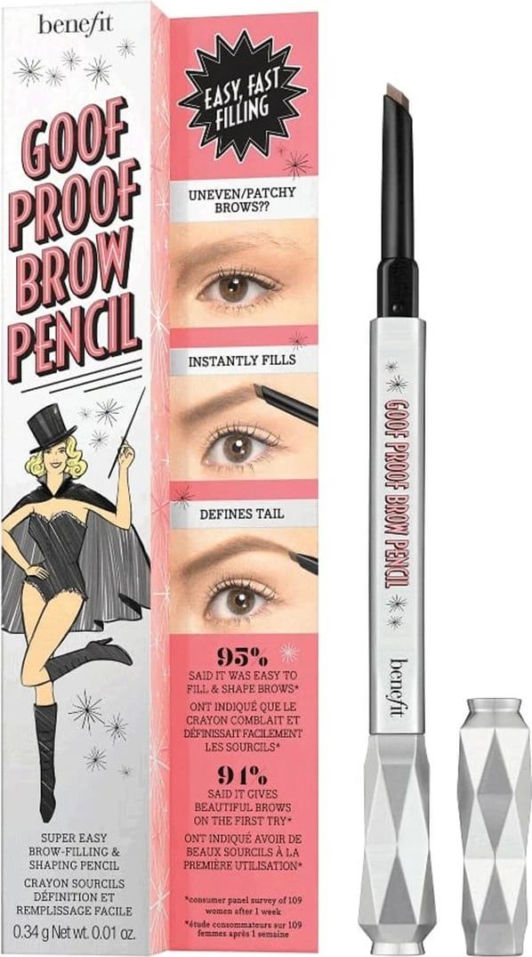 Laps për vetulla Benefit Goof Proof Brow Pencil 5 Deep Brown për femra, 0.34g