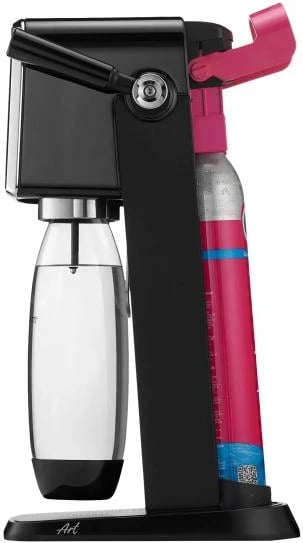 Aparat për ujë me gaz, SodaStream ART QC 1013511411, me levë, përfshin shishe PET 1L, e zezë