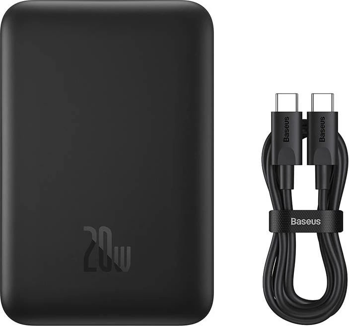 Powerbank Baseus Magnetic Mini 10000mAh, 20W, MagSafe, e zezë