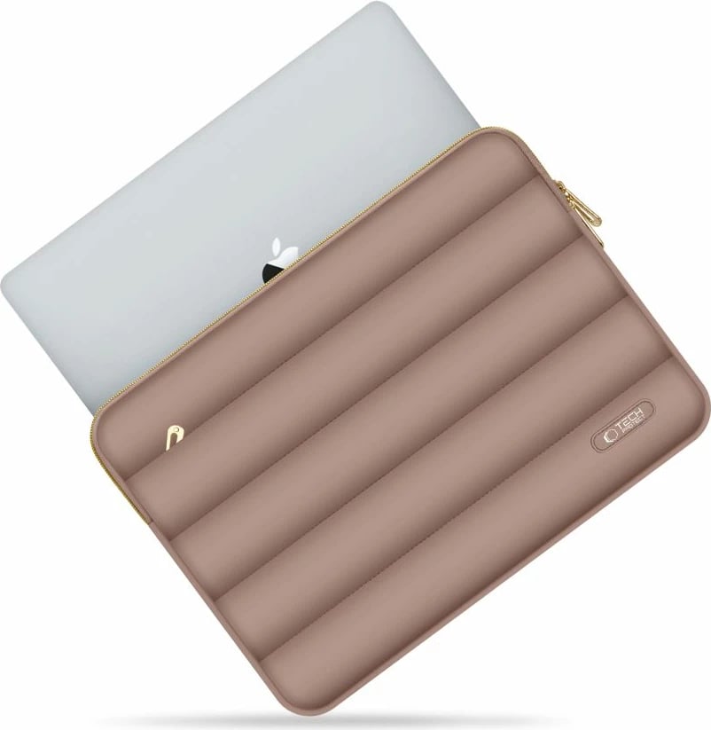 Kasë laptopi Tech-Protect Puffy 15-16", me çantë aksesorësh, Kafe