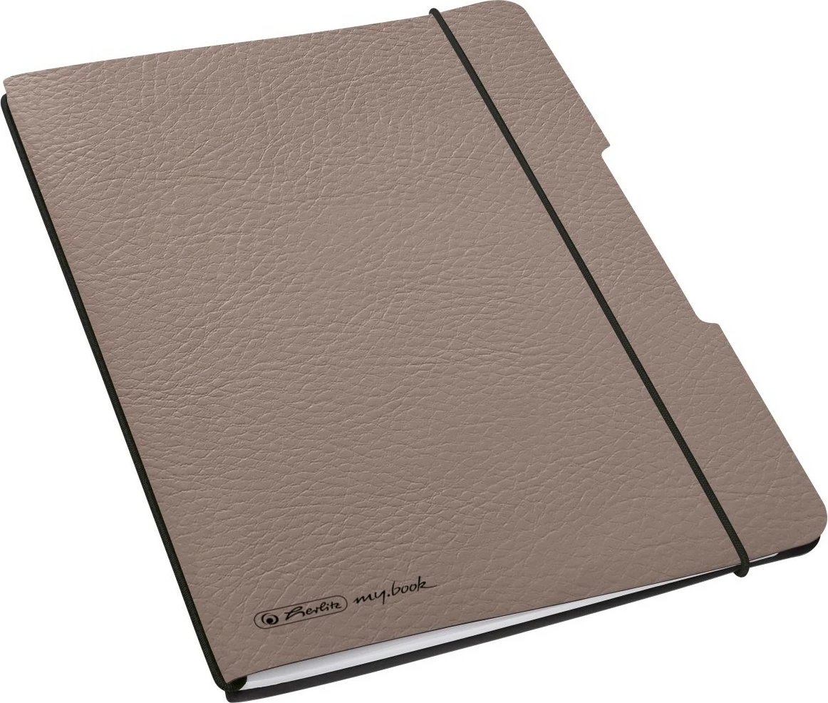 Fletore herlitz Notizheft flex A6, 40 faqe, lëkurë sintetike, taupe