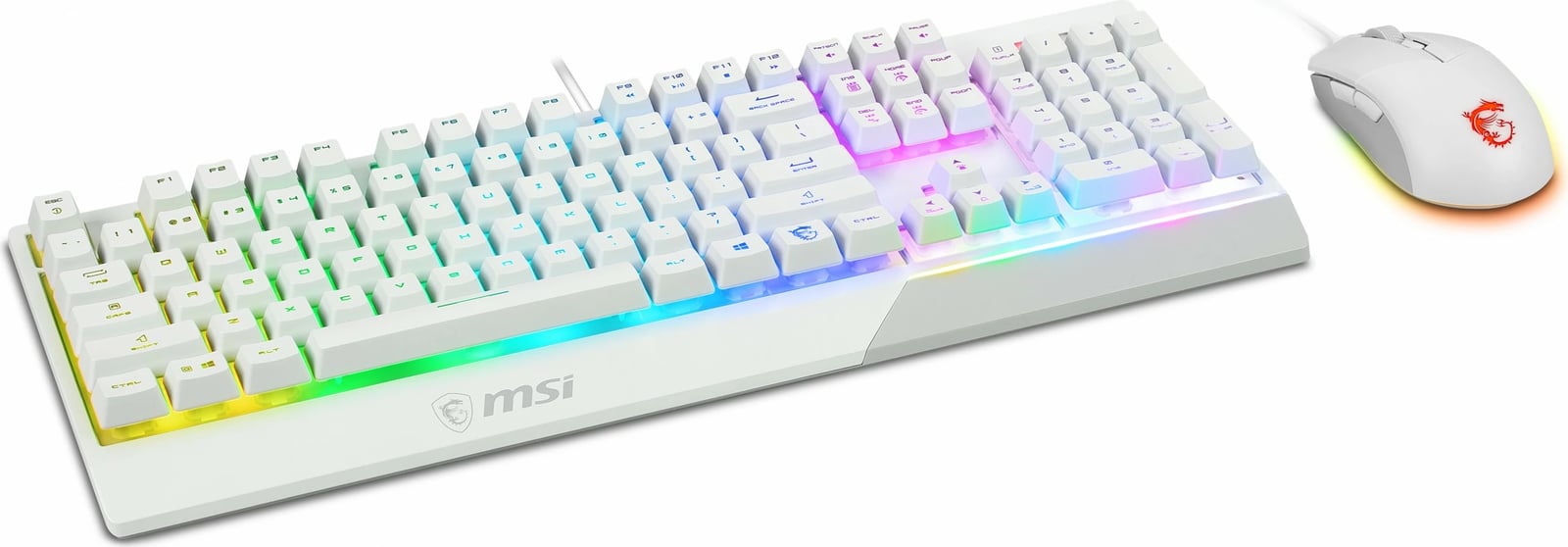 Tastierë dhe maus MSI VIGOR GK30 dhe CLUTCH GM11, mekanik, RGB LED, e bardhë