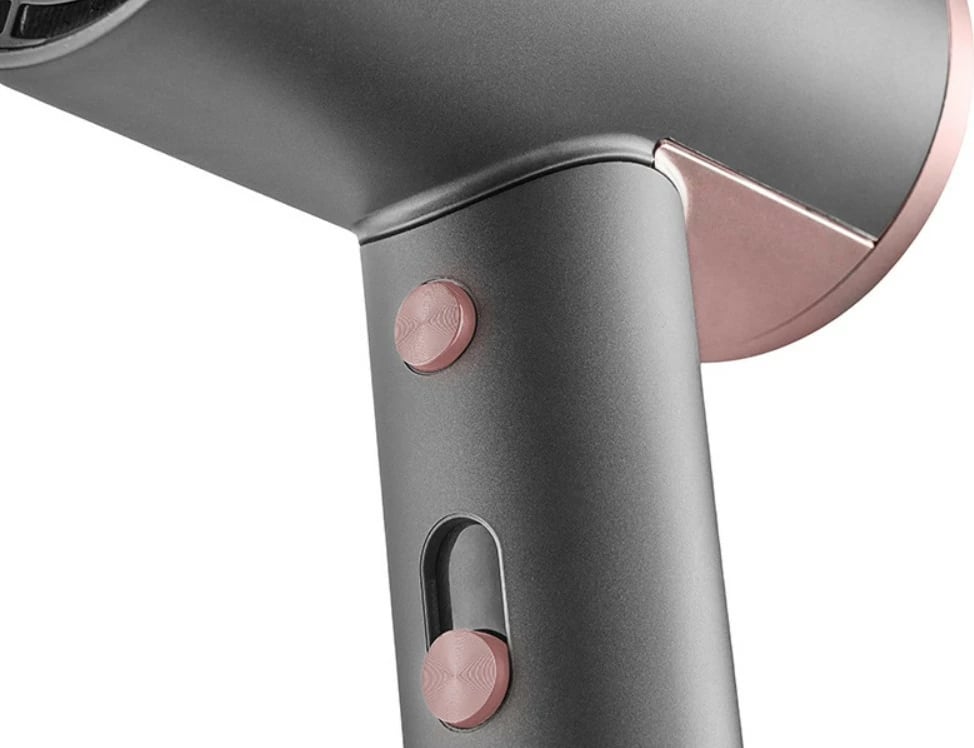 Tharëse flokësh, Lafe, LAFSUS47459, 1800-2200 W, 3 nivele nxehtësie, jonizim, turbo dhe cool shot, me koncentrator, grafit/rozë