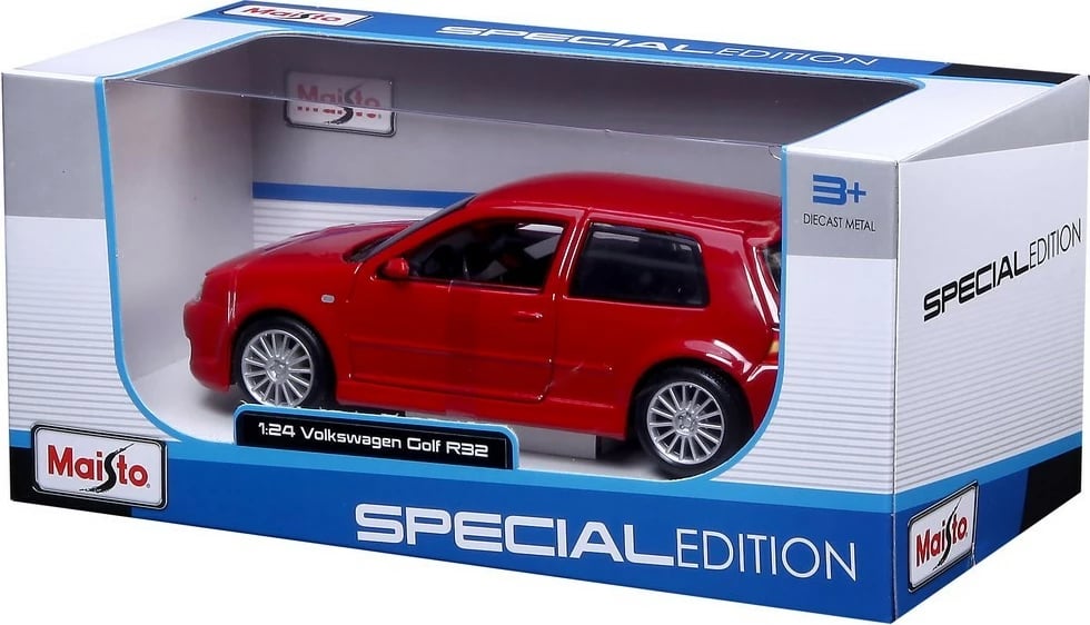 Model makine Maisto Volkswagen Golf R32, 1:24, e kuqe