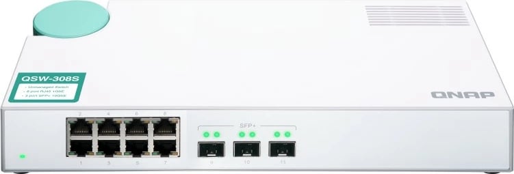 Switch QNAP QSW-308S, Gigabit Ethernet, i bardhë