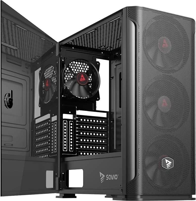 Kasë kompjuteri SAVIO Shadow X2, Mesh/Glass, E zezë