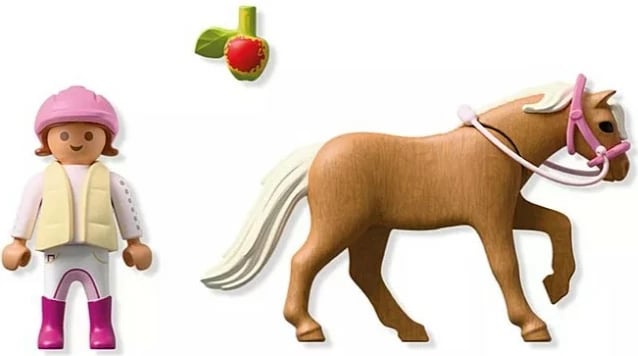 Set figurina, Playmobil 71887 Girl with Pony, 6 pjesë, për moshat 4-10, plastikë, Duo Pack