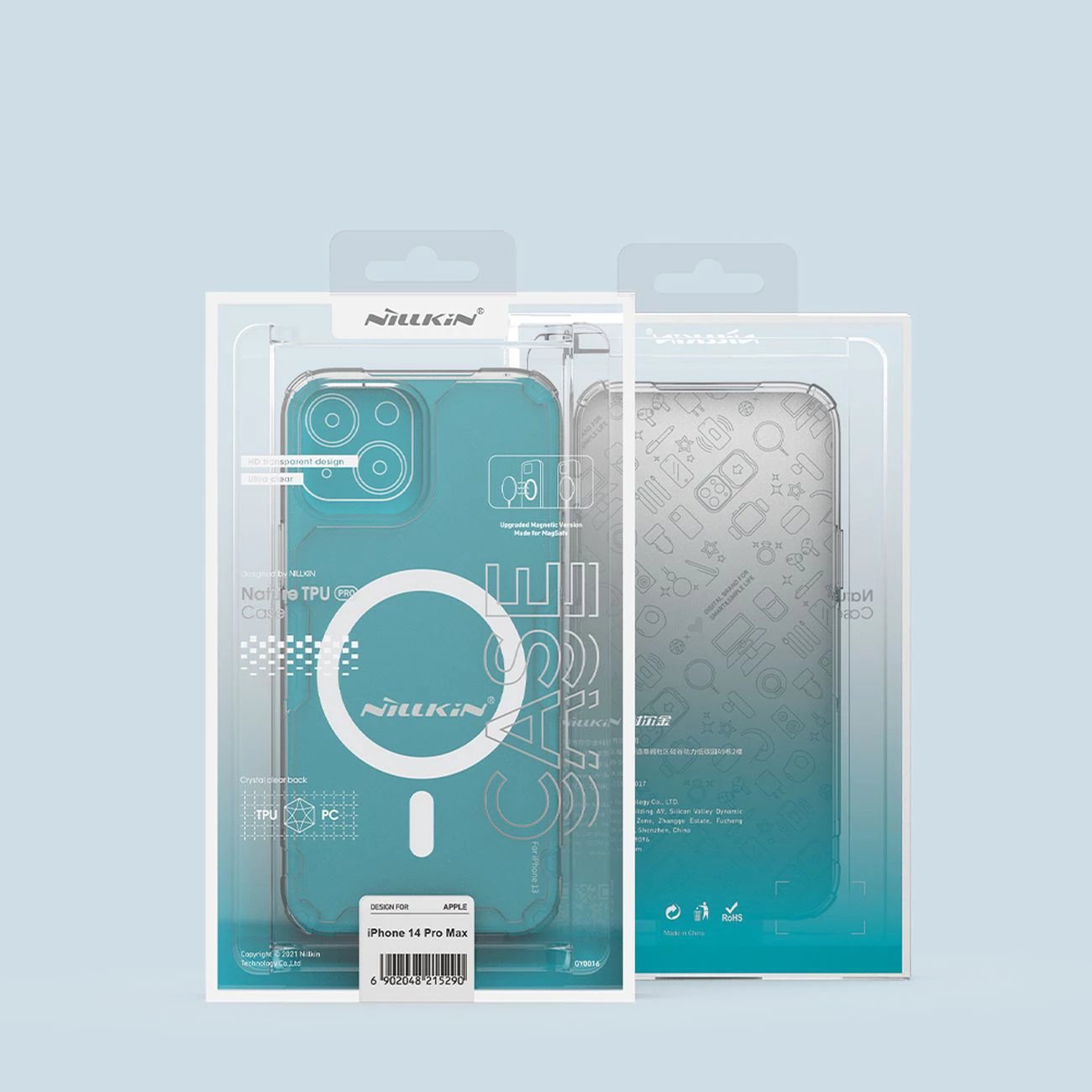 Mbështjellës Nillkin Nature Pro për iPhone 14 Pro Max, MagSafe, Blu/Transparent