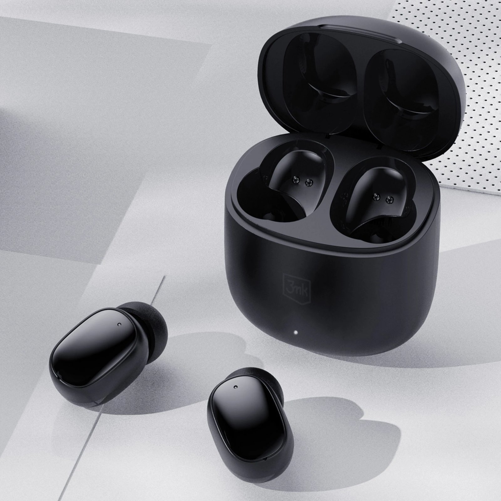 Kufje wireless 3mk FlowBuds, Bluetooth 5.3, të zeza