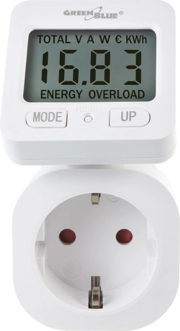 Matës energjie GreenBlue GB615E, 3680W, ekran i kthyeshëm, i bardhë