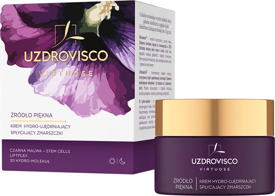 Krem fytyre anti-rrudhë UZDROVISCO Virtuose Source of Beauty Hydro-Soothing Wrinkle Smoothing për femra, 50ml