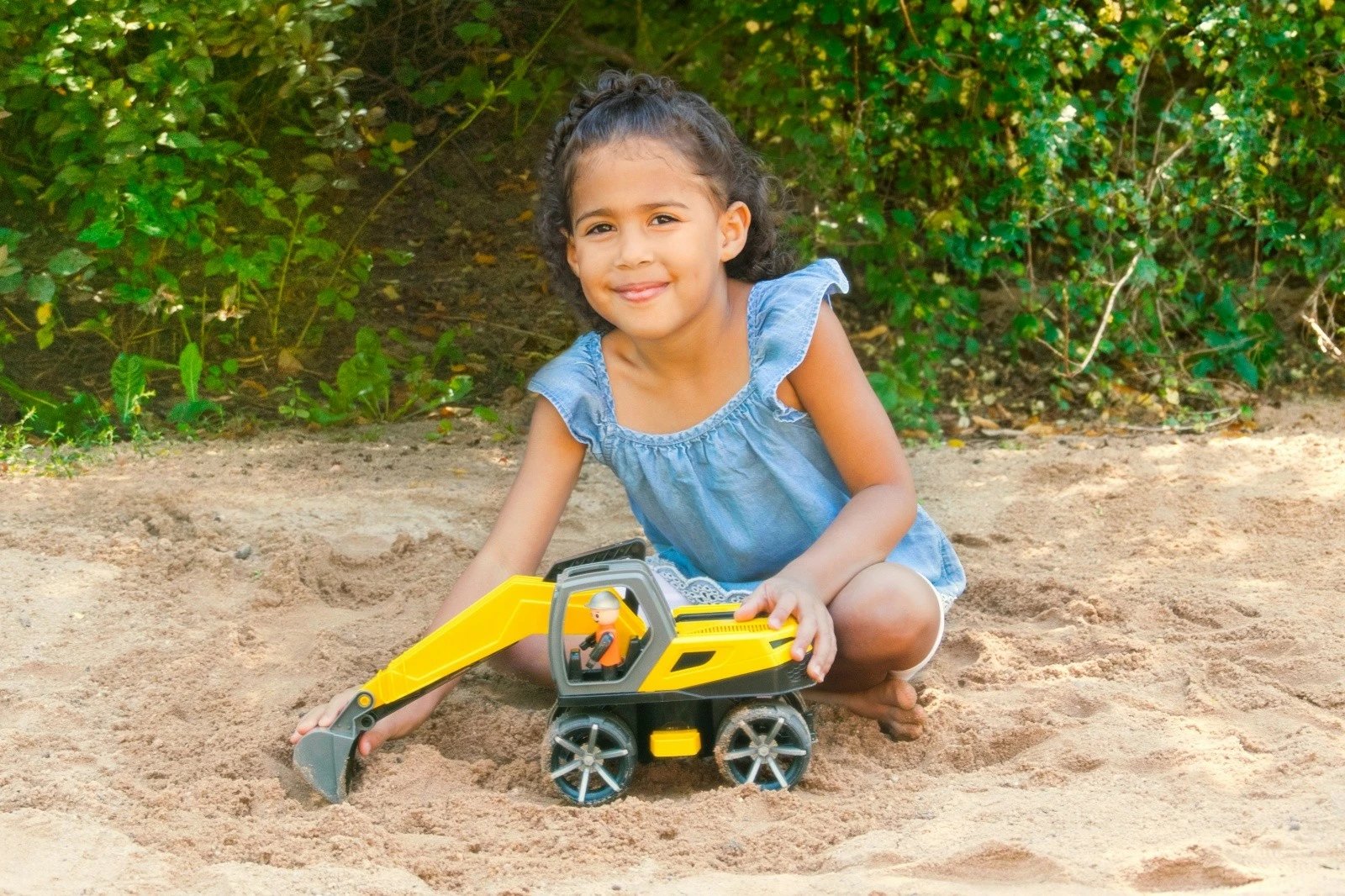 Ekskavator lodër Lena Truxx2, 35 cm, për fëmijë, Verdhë/Gri/Zi