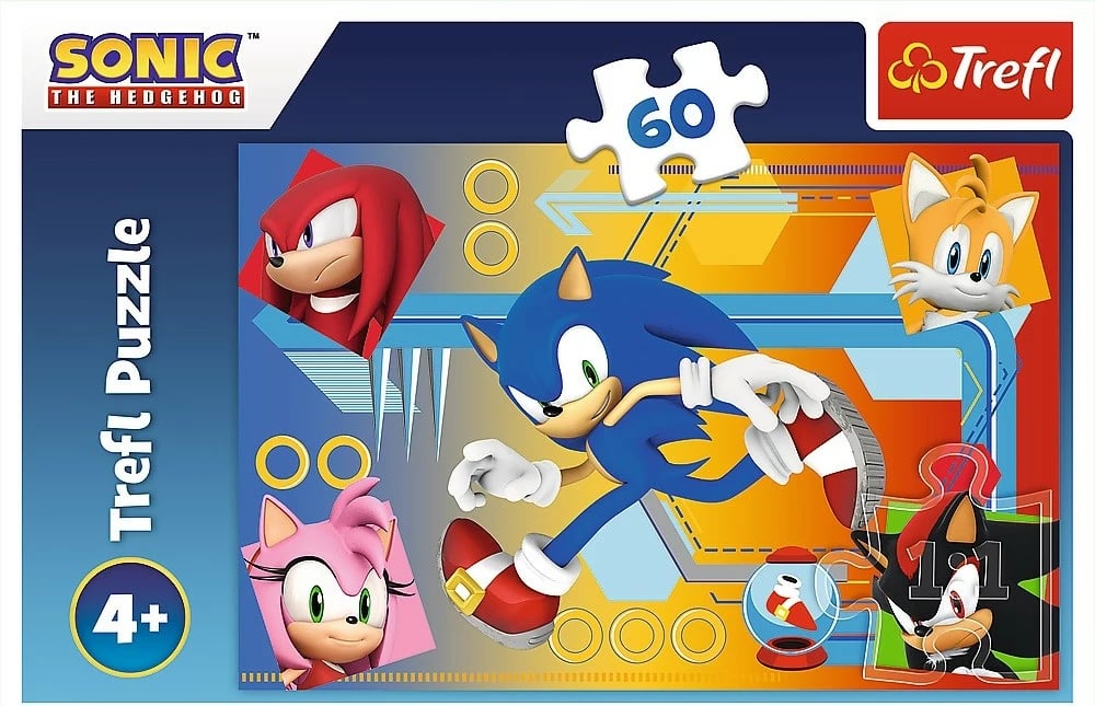 Puzzle Trefl Sonic the Hedgehog, 60 pjesë, 33x22cm, për fëmijë Puzzle Trefl Sonic the Hedgehog, 60 pjesë, 33x22cm, për fëmijë