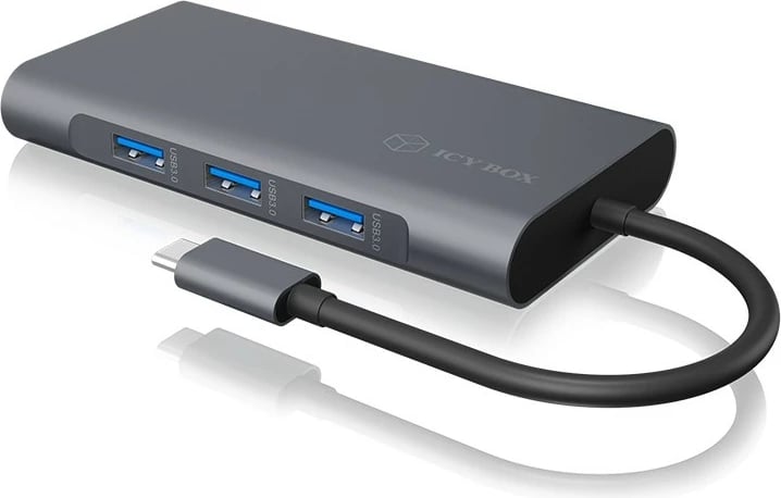 Docking Station RaidSonic ICY BOX IB-DK4040-CPD, USB 3.2 Gen 1 Type-C, 100 W, Anthracite, Black
