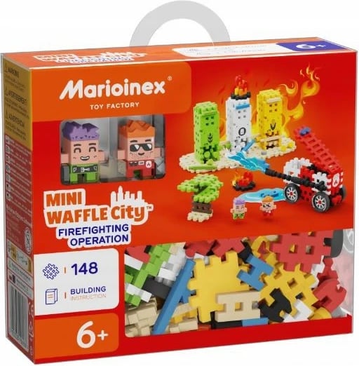 Set lodrash ndërtimi Marioinex Mini Waffle City Firefighter Action, 148 pjesë, shumëngjyrëshe