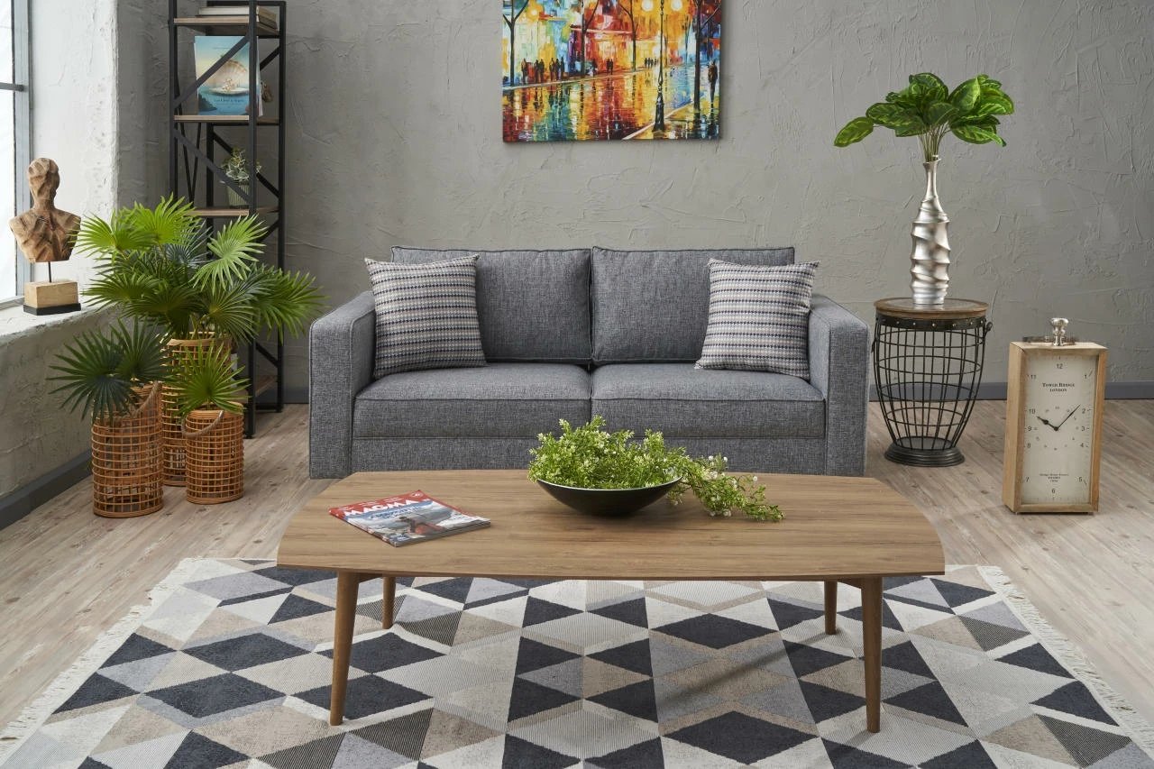Divan dy-vendësh Atelier del Sofa, lino Kale, ngjyrë gri