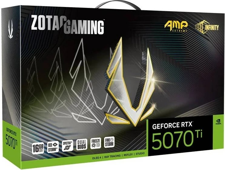 Kartelë grafike ZOTAC GAMING GeForce RTX 5070 Ti AMP Extreme INFINITY, 16 GB GDDR7, e zezë