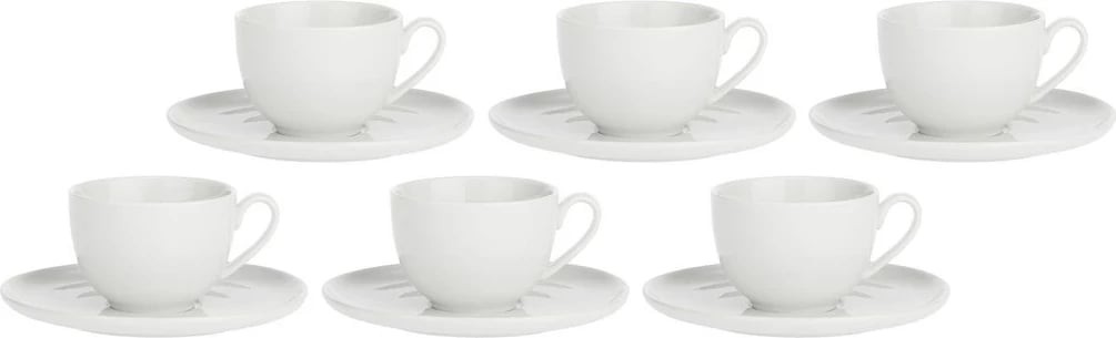 Set filxhanësh çaji me pjatëz LA PORCELLANA BIANCA, 200 ml, Bardhë