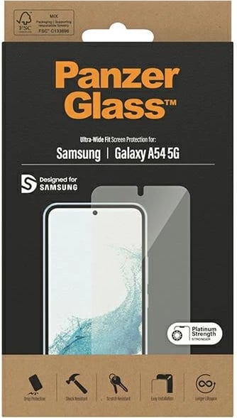 Mbrojtës ekrani PanzerGlass Ultra-Wide Fit për Samsung Galaxy A54 5G, xham i fortë