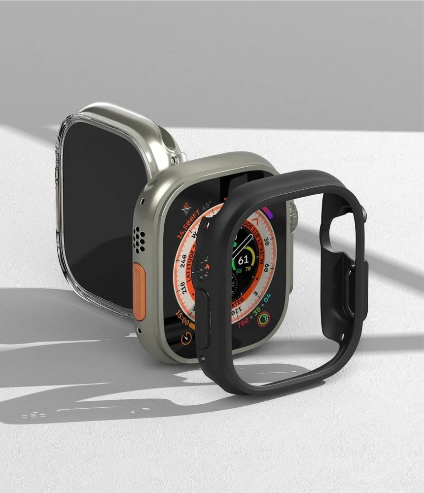 Mbështjellës Ringke Slim për Apple Watch Ultra 1/2 (49mm), 2 copë, Transparent dhe Mat Zi