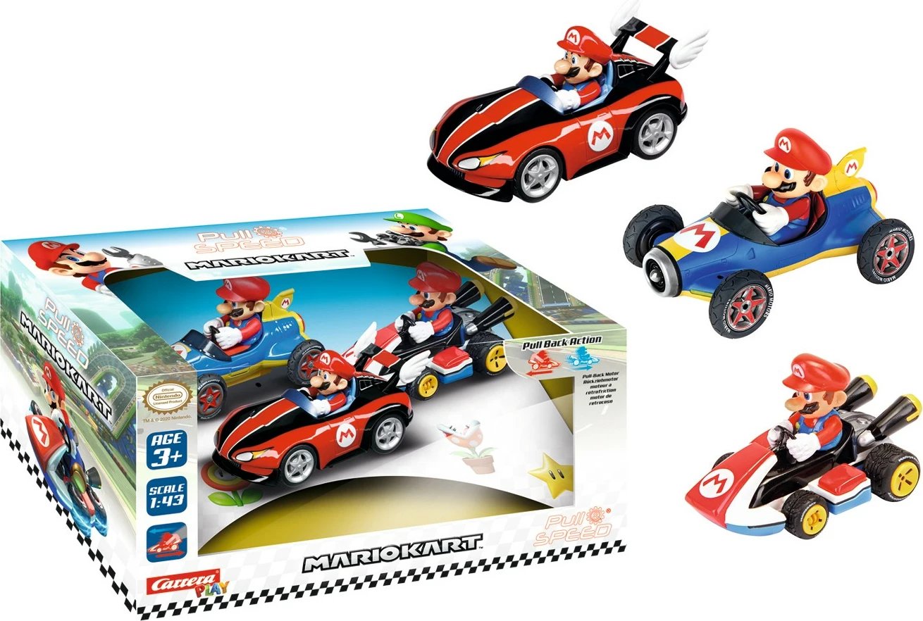 Set automjetesh Carrera 15813016, Mario Kart, shumëngjyrësh
