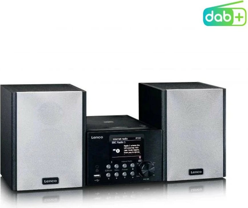 Sistem zëri Lenco MC-250, Bluetooth, DAB+/FM, USB, i zi