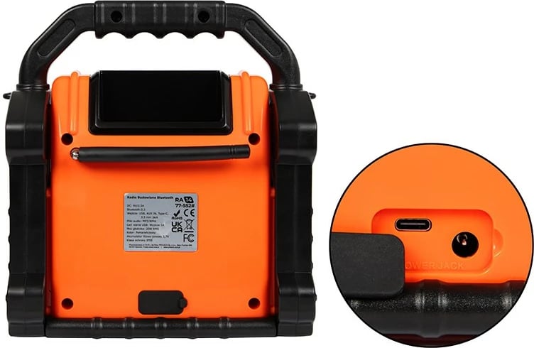 Radio portabile BLOW RA14, 20W, Bluetooth, Powerbank, LED, e zezë/portokalli