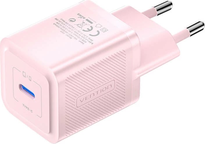 Karikues muri Vention FEPP0-EU, USB-C, 20W, GaN, rozë