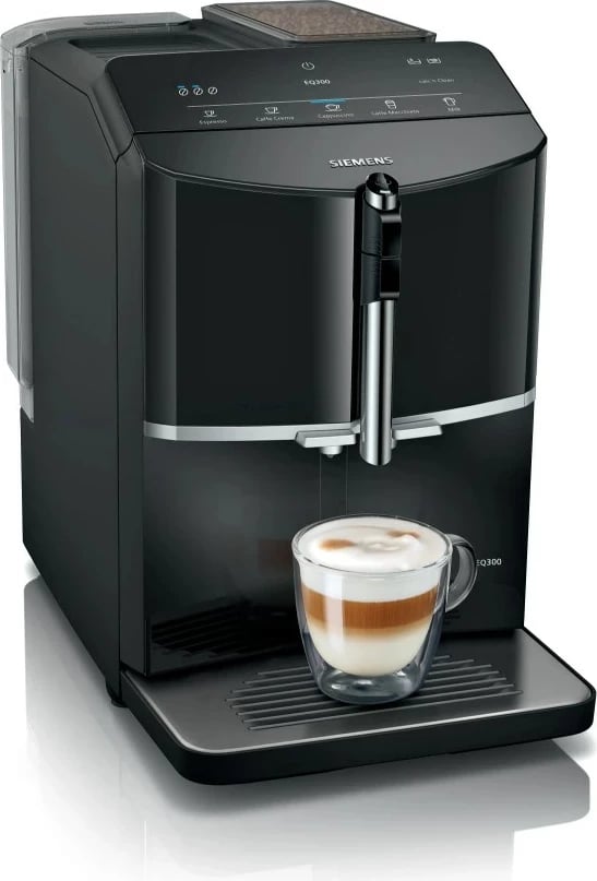 Aparat kafeje Siemens EQ.300 TF301E19, plotësisht automatik, 1.4 L, i zi