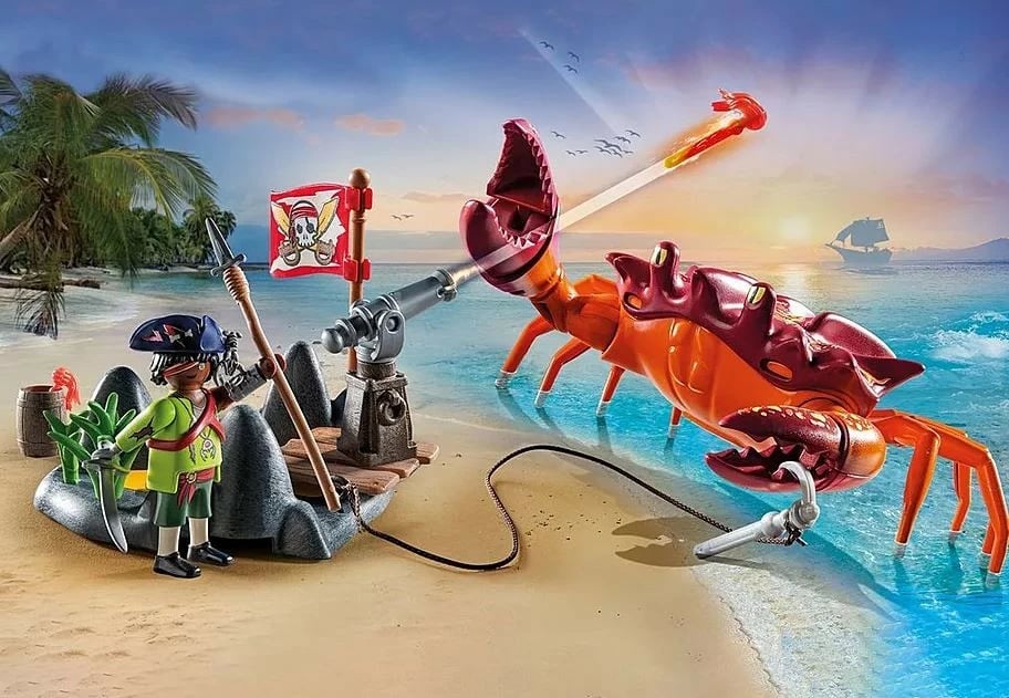Set lodrash Playmobil Pirates 71532 me figura dhe krab gjigant, 26 pjesë