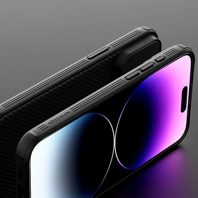 Mbështjellës Nillkin CamShield Pro Magnetic për iPhone 15 Plus, me kapak kamere, Kaltër