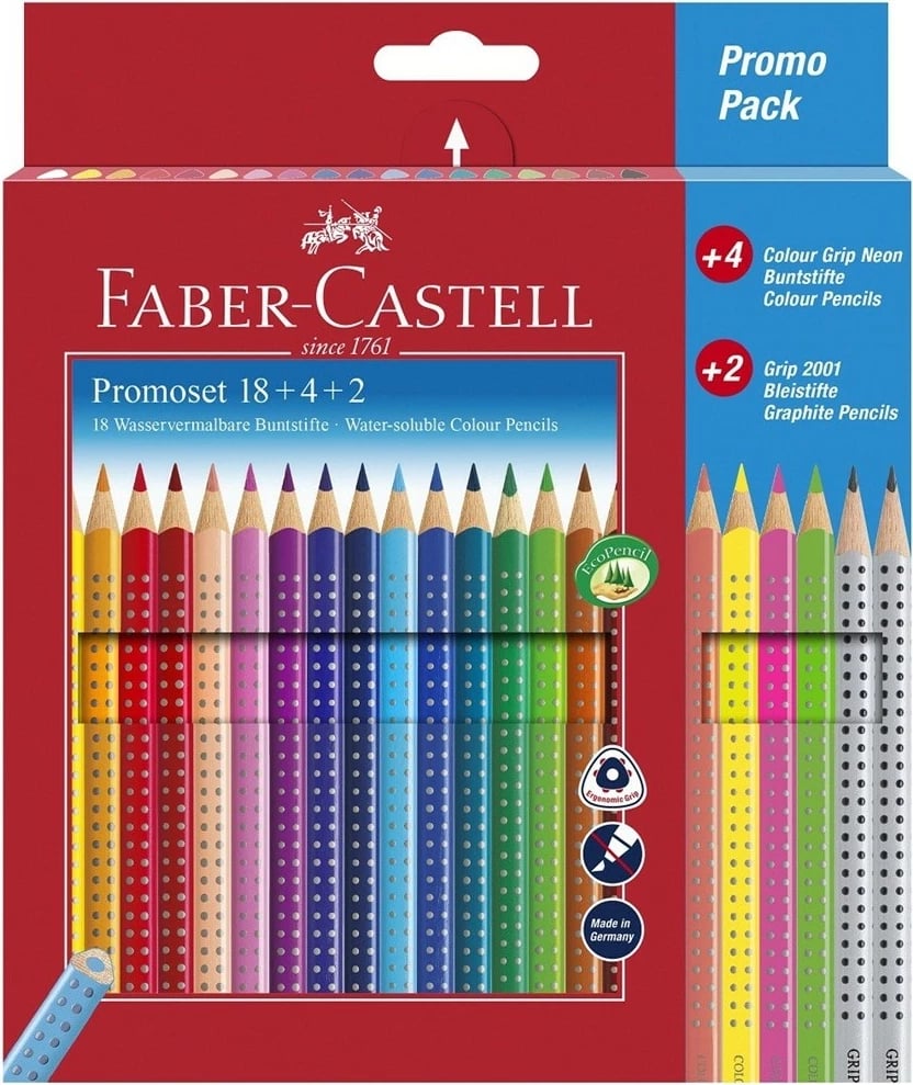 Set lapsa ngjyros FABER-CASTELL Promotionset Colour Grip 18+4+2