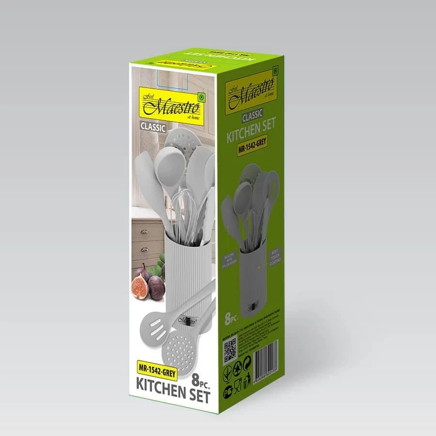 Set veglash kuzhine Maestro MR-1542-GREY, 8 copë, silikon, gri