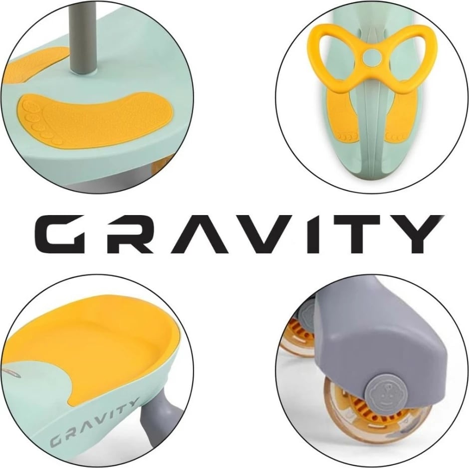 Ride-on Milly Mally Gravity 5926 pa pedale, rrota LED, 4 rrota, 3+ lime yellow