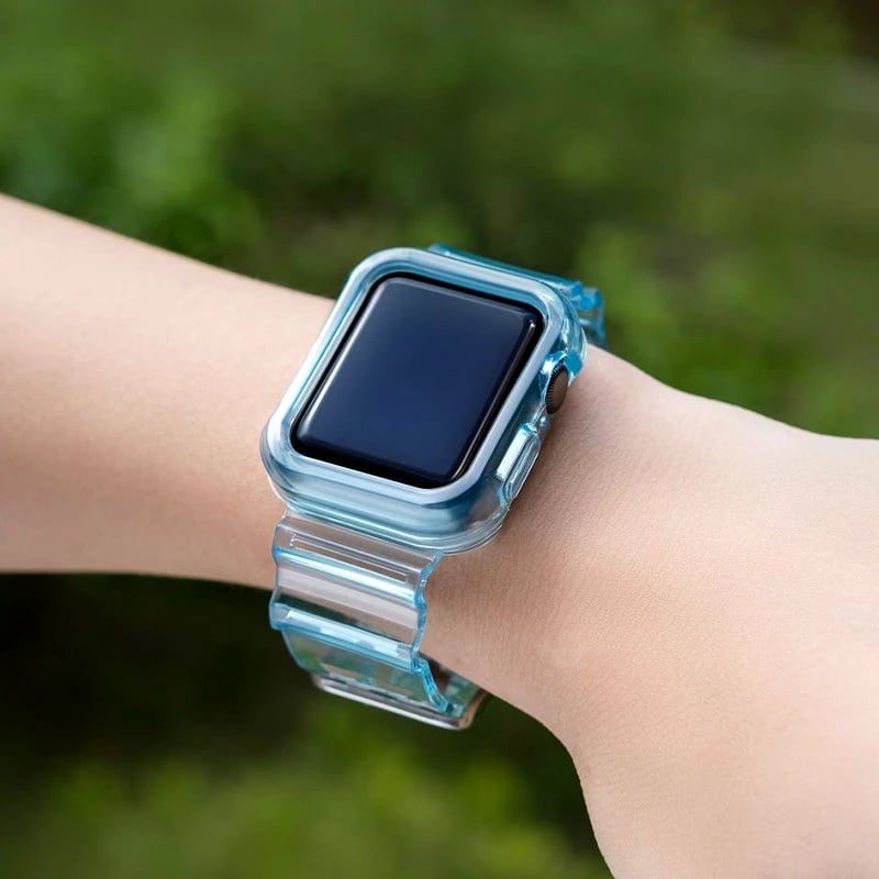 Rrip dhe mbështjellës Hurtel për Apple Watch 4/5/6/SE 44mm, TPU, Blu