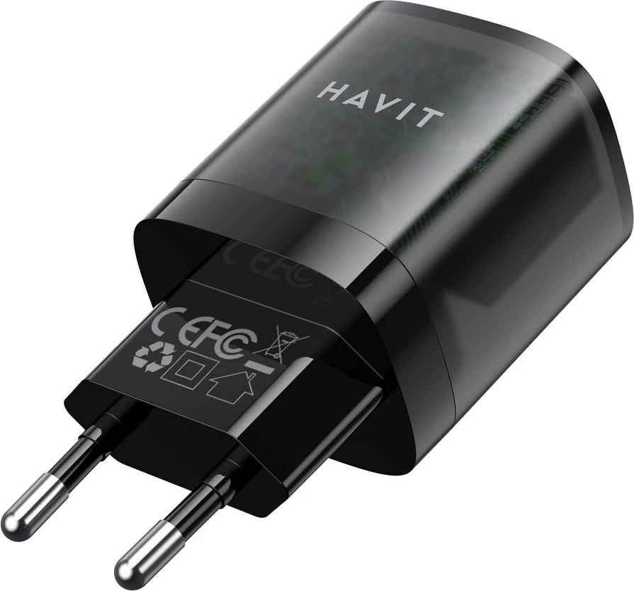 Karikues udhëtimi HAVIT UC303 EU GaN, 30 W, 2 porta, i zi