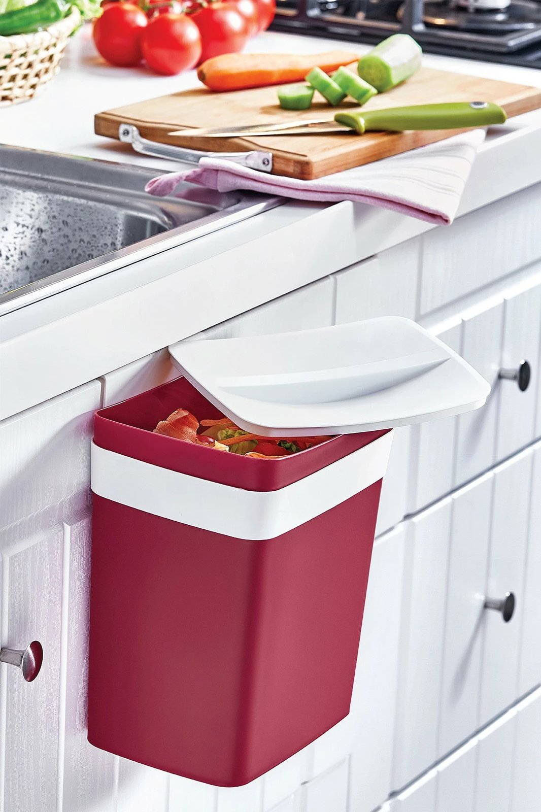 Kosh plastik për organizim, ngjyrë e kuqe, TRN-192-1