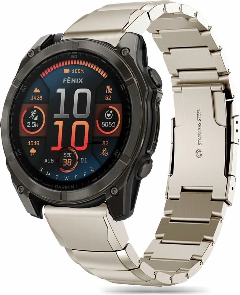 Byzylyk çeliku Tech-Protect SteelBand për Garmin Fenix 5/6/6 Pro/7/8/E, 47mm, Titanic