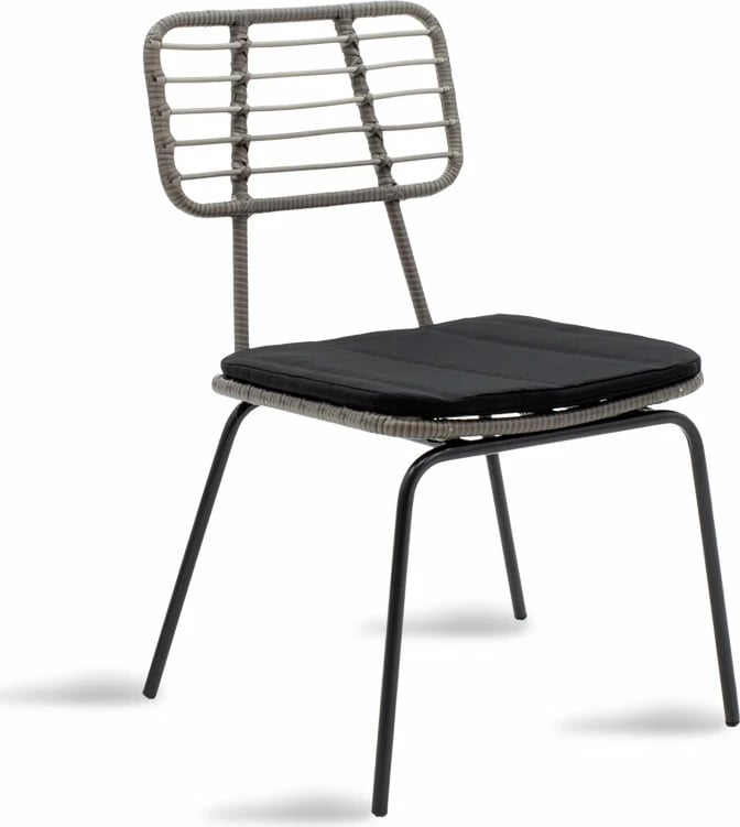 Set lounge Gaus-Naoki 3 pjesë, metal i zi, gri PE
