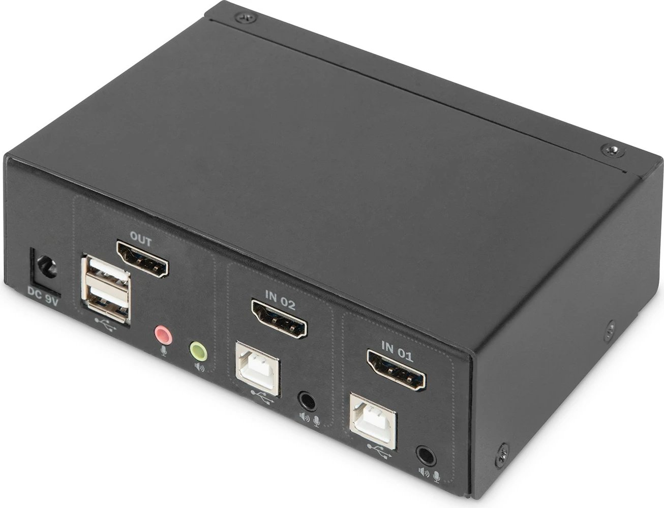 Switch KVM DIGITUS DS-12870, 2 porta, HDMI, 4K, Metalik