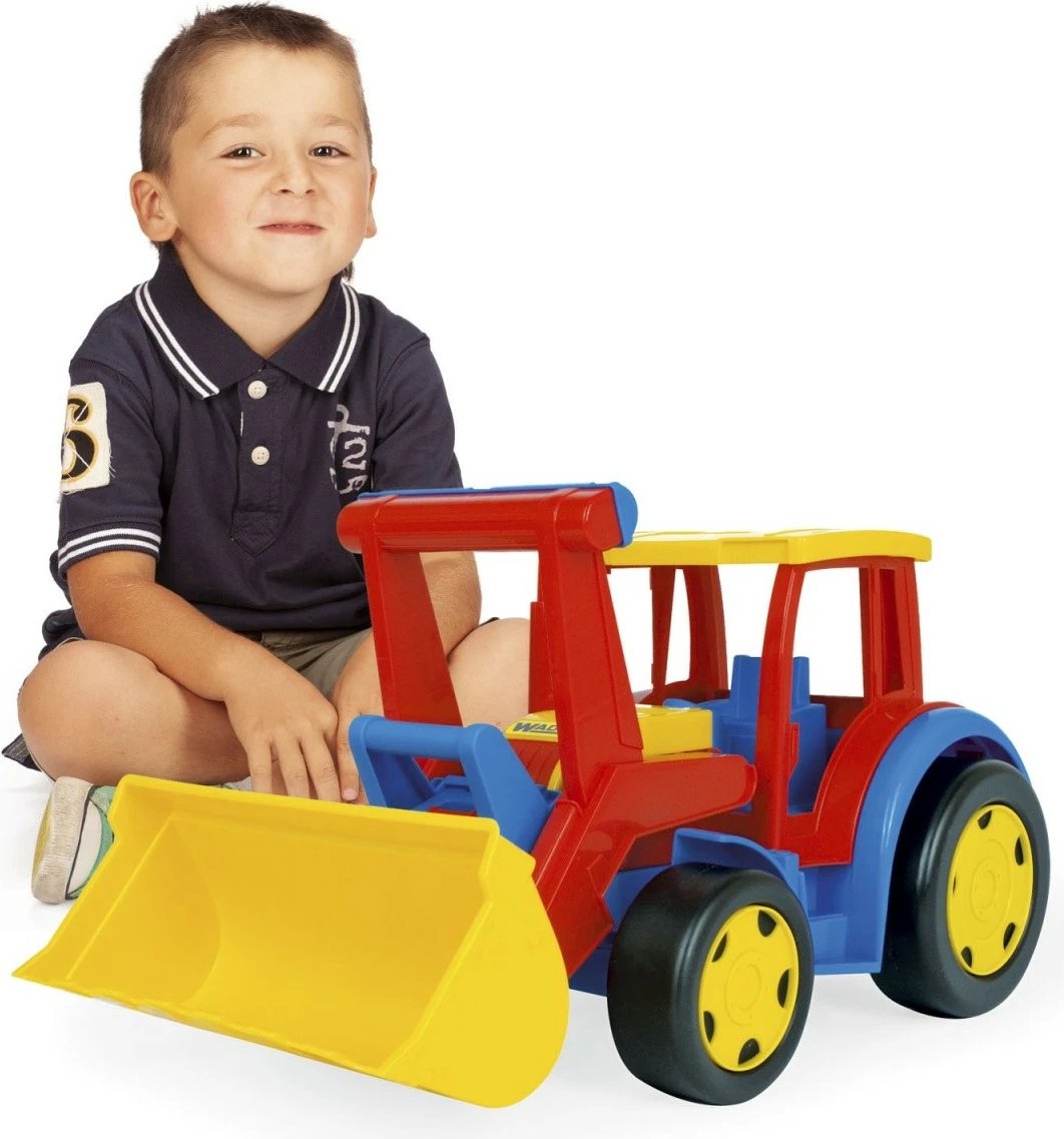 Traktor lodër ngarkues, Wader, Gigant 66009, 60 cm plastikë, kuqe-verdhë