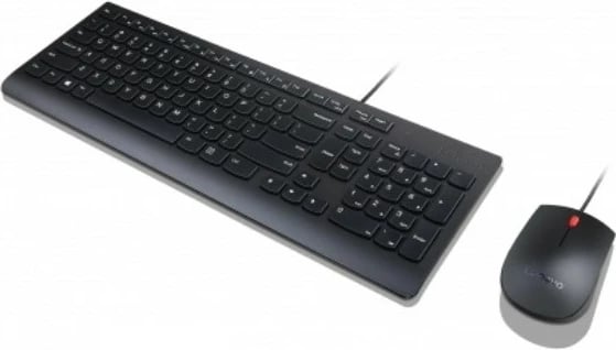 Set tastierë dhe maus Lenovo Essential Wired Combo, me kabllo, e zezë