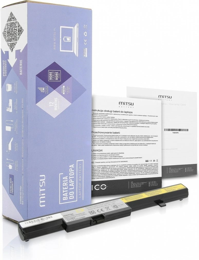 Bateri laptopi Mitsu BC/LE-B40 për Lenovo B40, B50, 2200 mAh, 14.4-14.8V, 4 qeliza