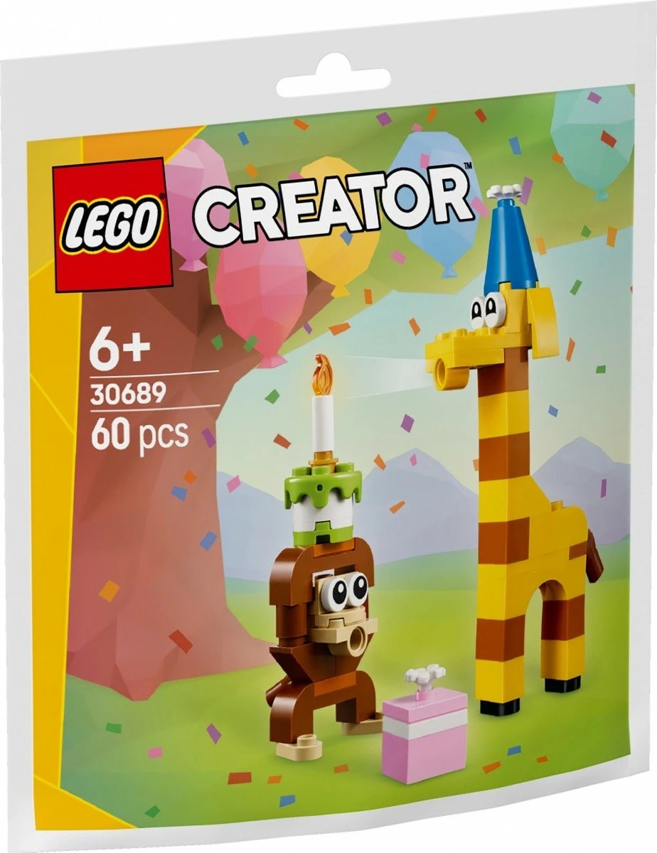 Set lodrash LEGO Creator 30689 Birthday Animals, 60 pjesë, plastikë